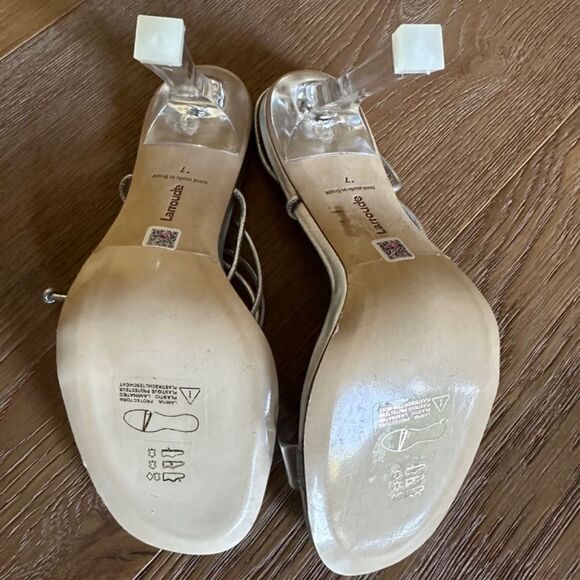 LARROUDE Gloria Strapped Heel In Metallic Silver - Picture 7 of 8